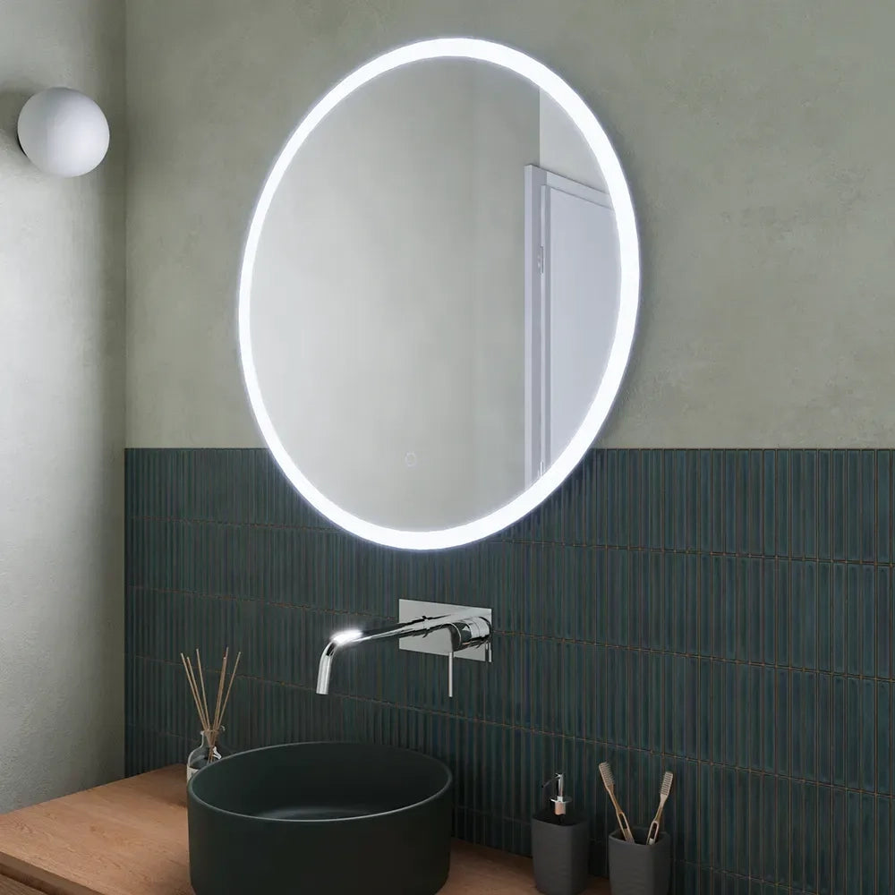 Specchio led Ø 90 cm touch screen luce calda/fredda | Beam
