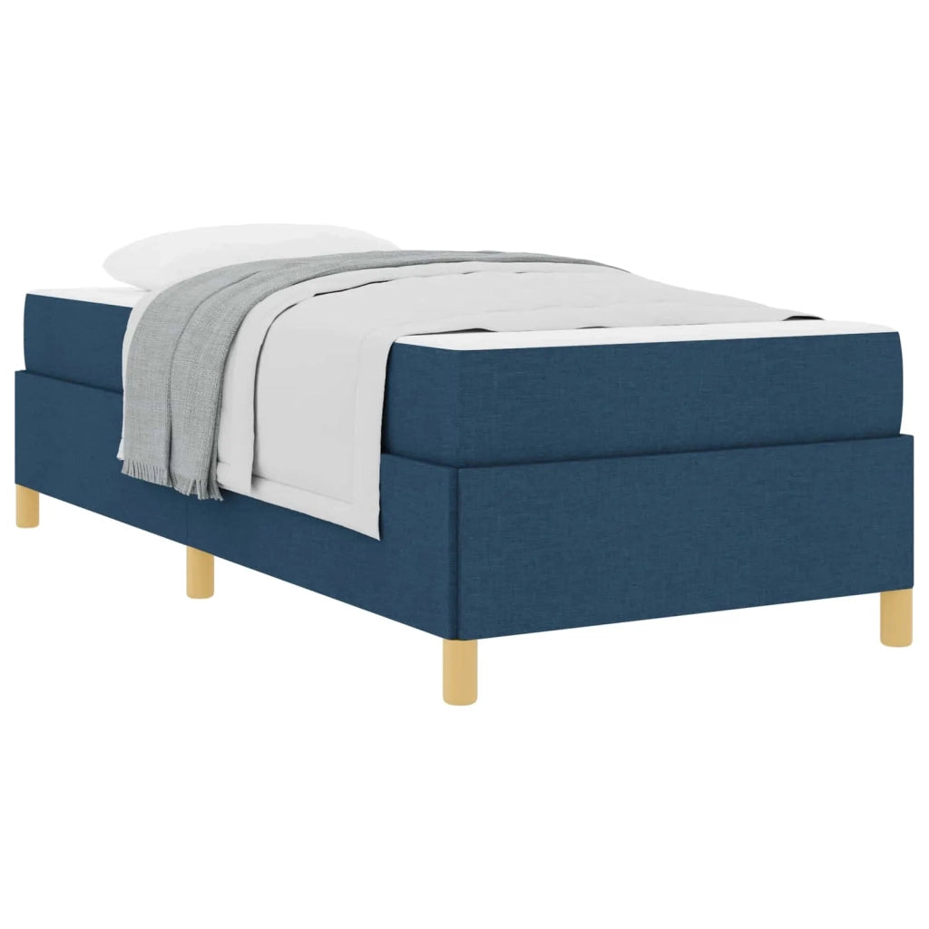 Struttura del letto con materasso Blu 90 x 200 cm Tessuto