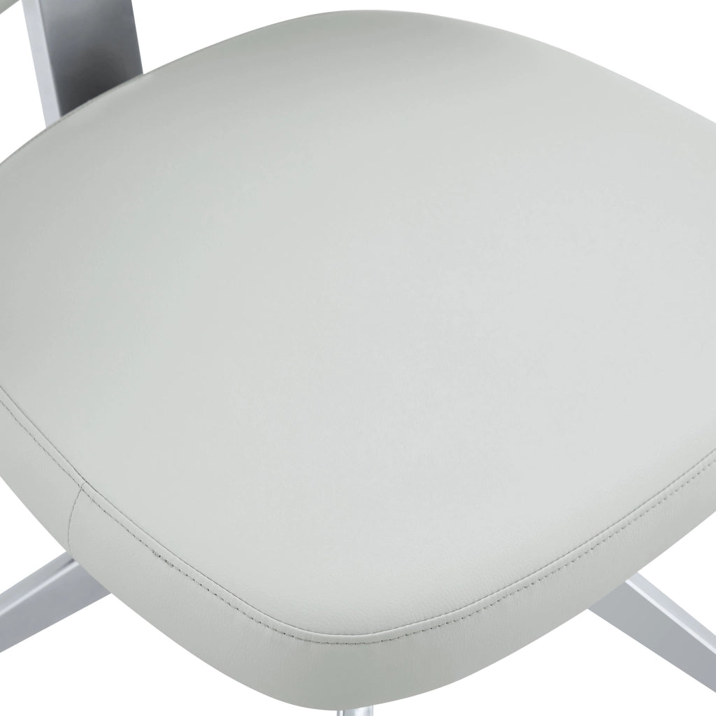 Sedia girevole 360° con schienale confortevole e base in metallo - grigio chiaro