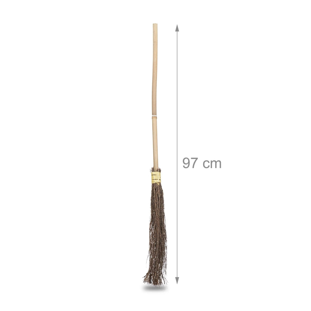 Set di 2 scope da strega per costume decorativo atmosfera Halloween 90 x 10 x 10 cm in bambù nero 13_0013777