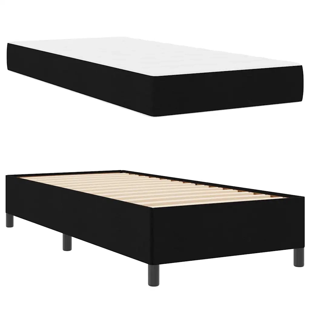 Letto a molle Nero 100 x 200 cm Tessuto