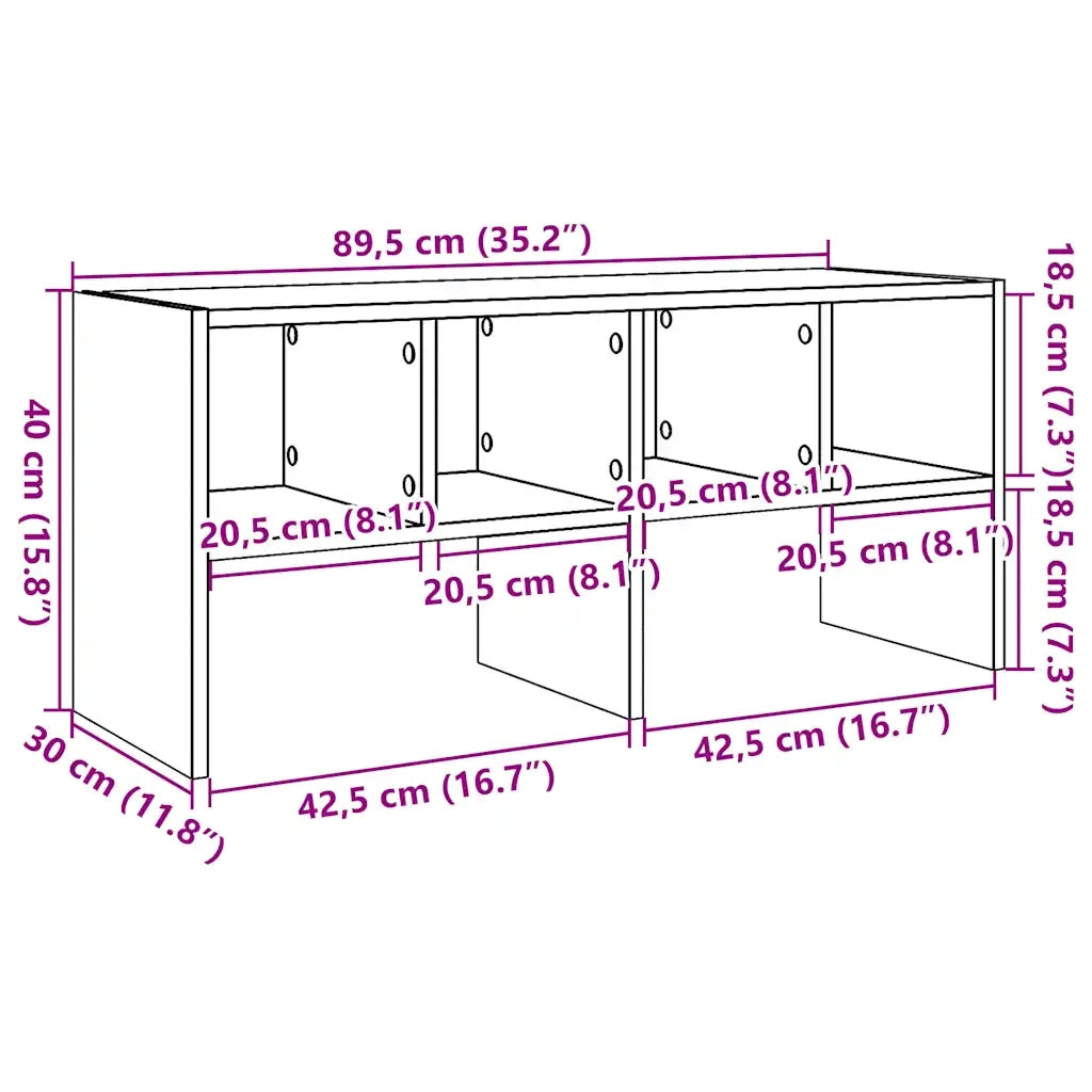 Scarpiera Impilabile-Scaffale per scarpe Grigio Cemento 89,5x30x40 cm
