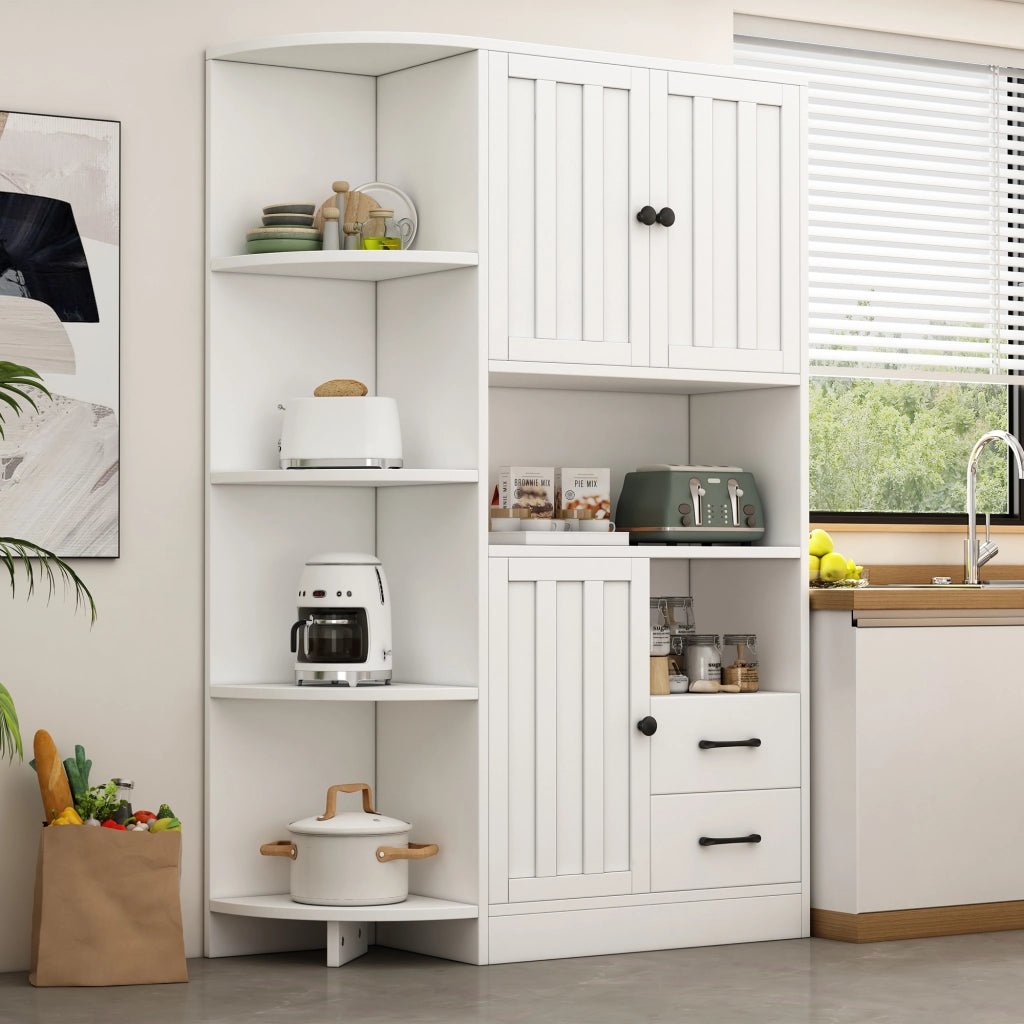 Armadio angolare con ante e cassetti ¨C Minimal ¨C Bianco 104x35x155cm
