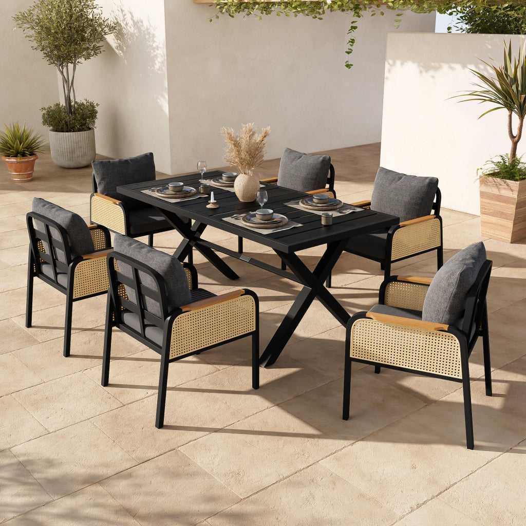 Divano da Giardino Set ¨C MINIMAL ¨C Metallo, Cuscini Inclusi