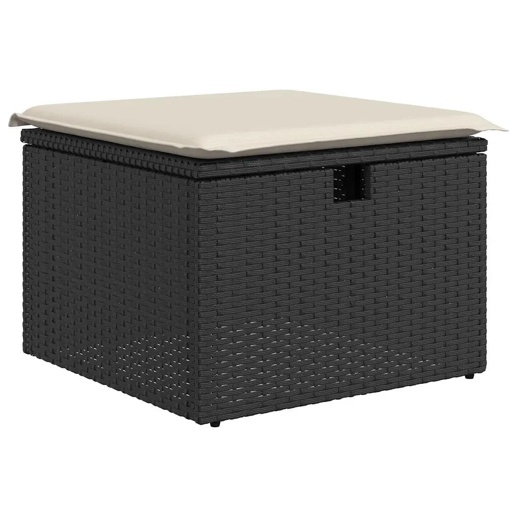 Set Divano da Giardino 6 pz con Cuscini Nero in Polyrattan 3325752