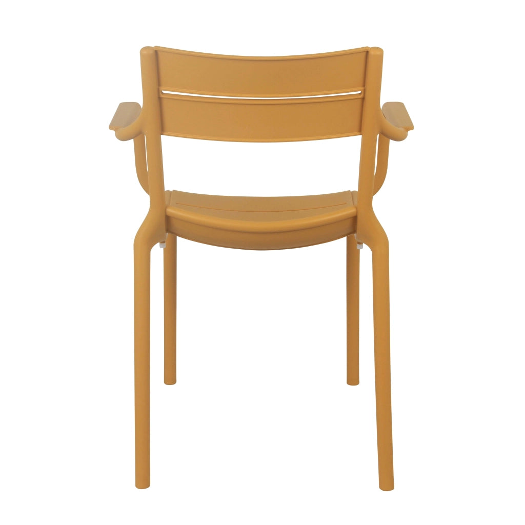 Oviala - Set di 4 poltrone da giardino in plastica giallo senape