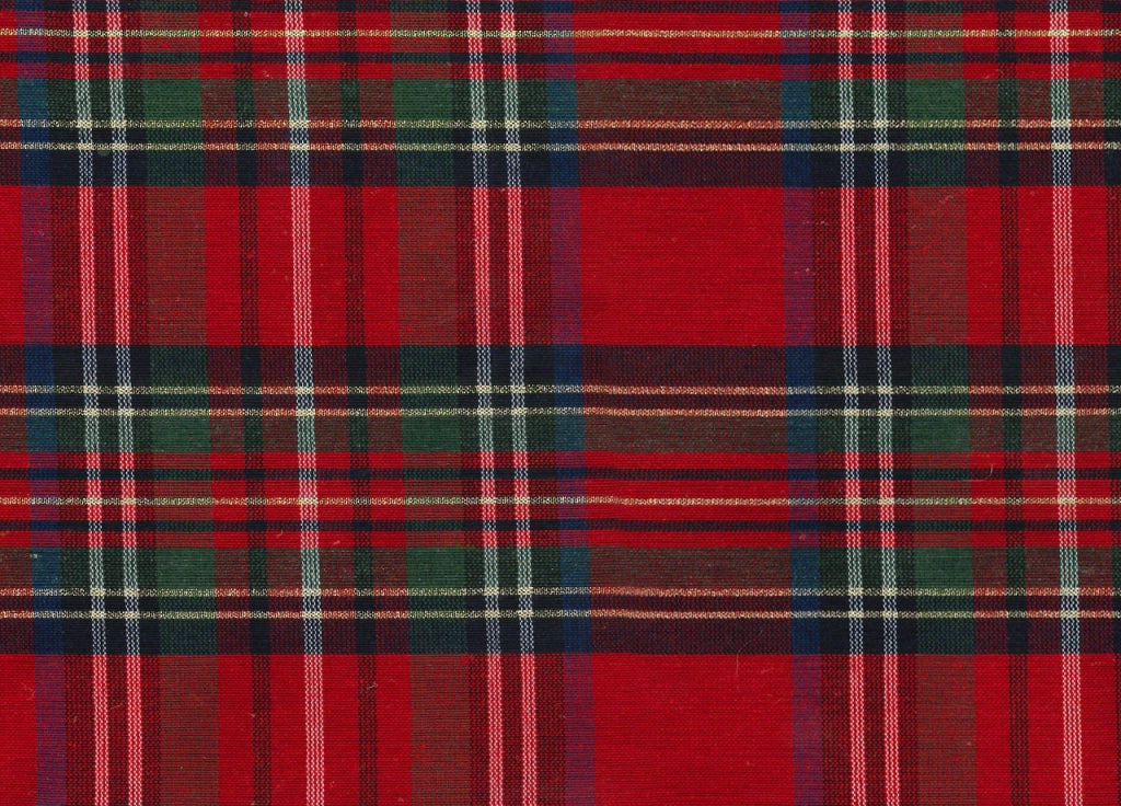 Tappeto Passatoia Con Retro Antiscivolo Disegno Natalina Lurex Tartan Scozzese Rosso - 50x140 - Natalina