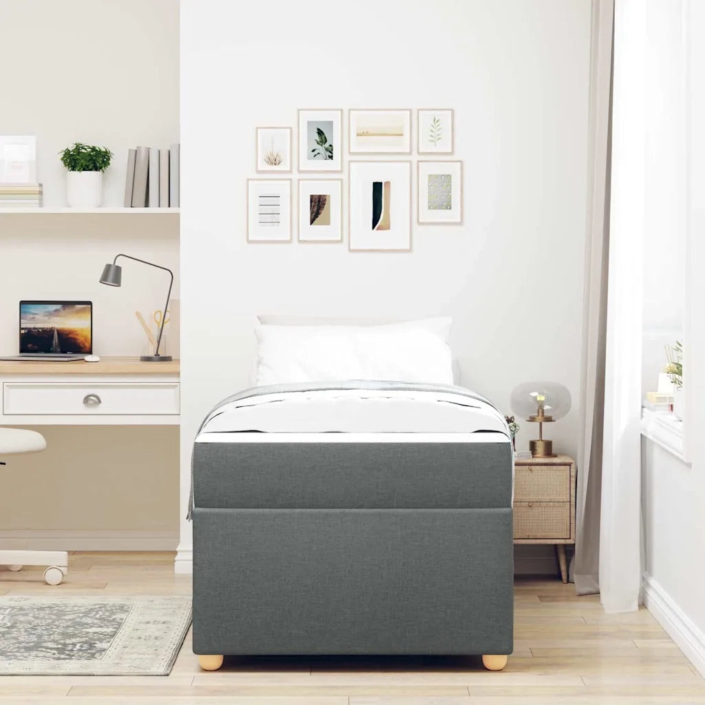 Letto singolo | Letto per adulti | Struttura del letto Grigio scuro 90 x 190 cm Tessuto