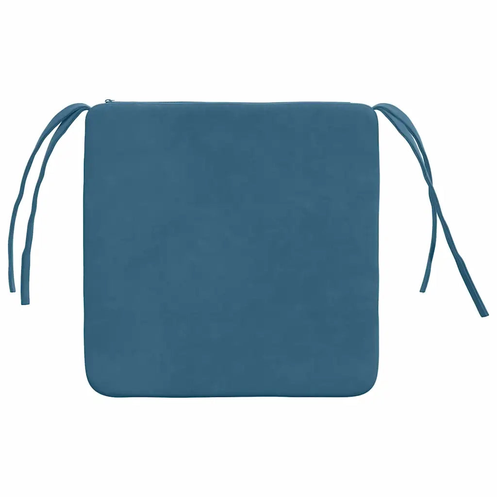 Cuscini per Seduta 4 pz | Cuscini per sedie Blu 40 x 40 x 3 cm Velluto
