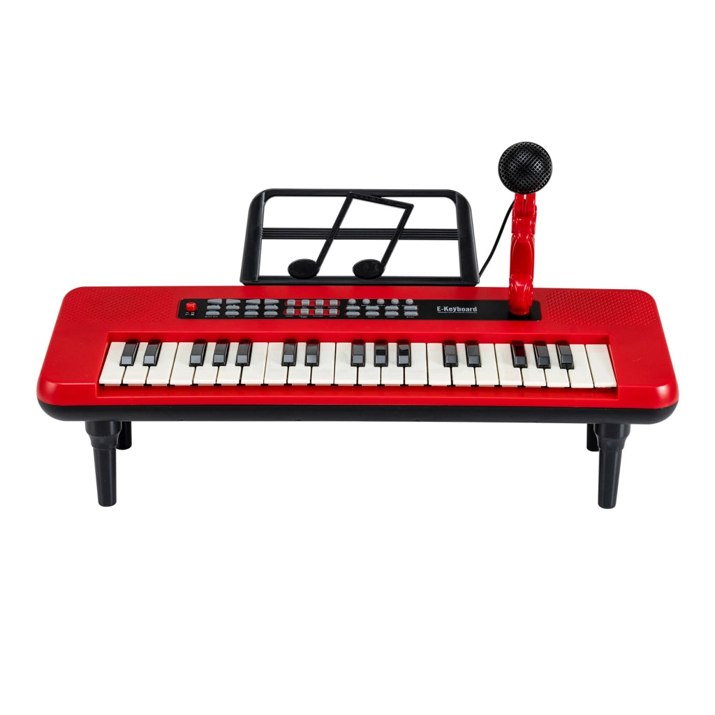 Pianola bambini 37 tasti microfono leggio portatile musicale, Pianola gambe staccabili digitale educativo ragazzi ragazze 3+ anni Rosso