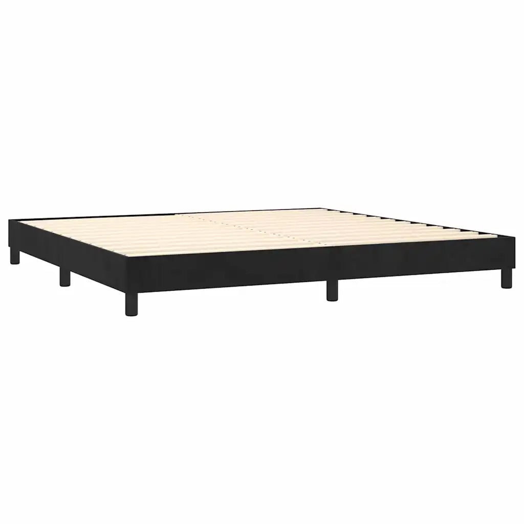 Letto a Molle con Materasso e LED Nero 200x200 cm in Velluto 3134485