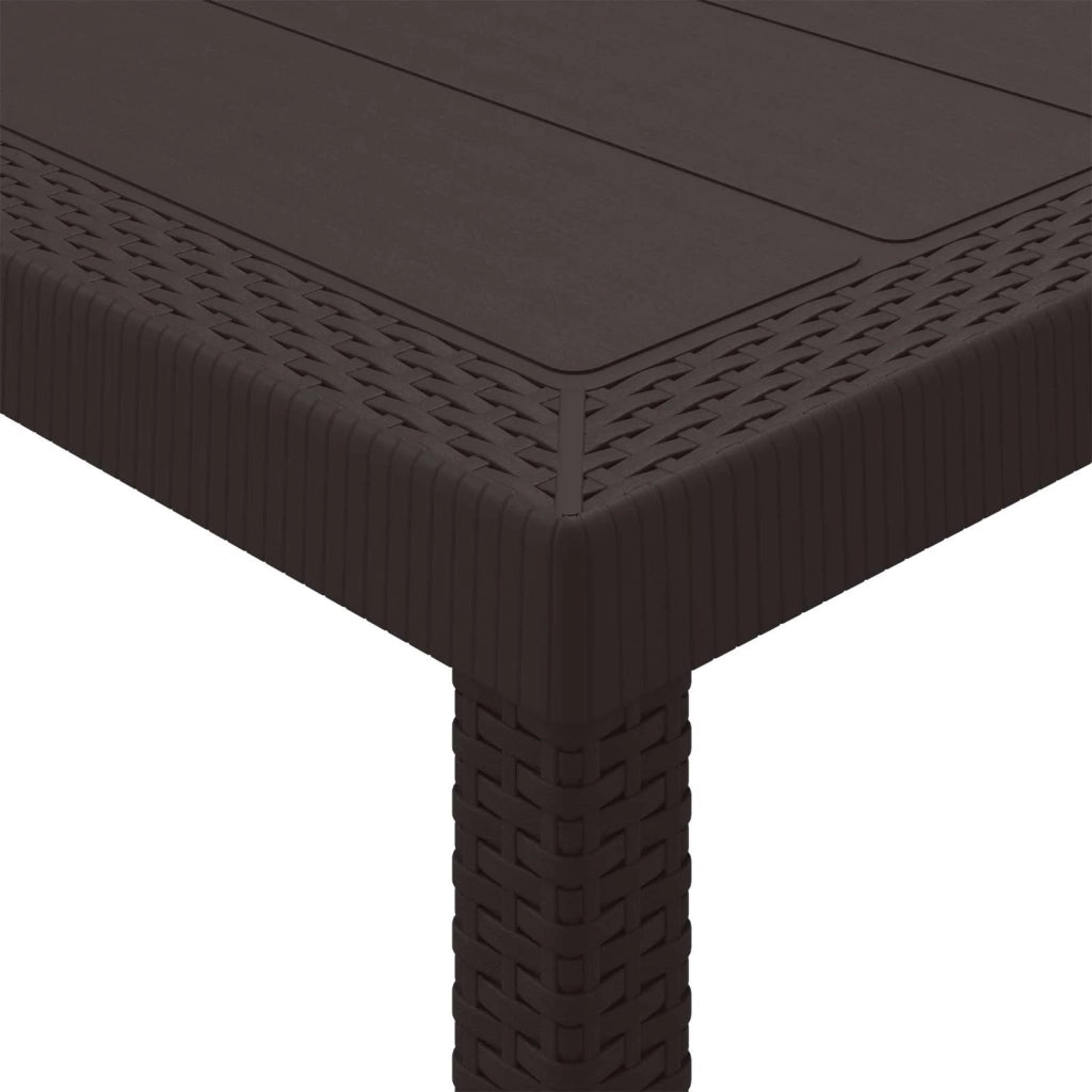 Set da Pranzo per Giardino 9 pcs Marrone Polipropilene