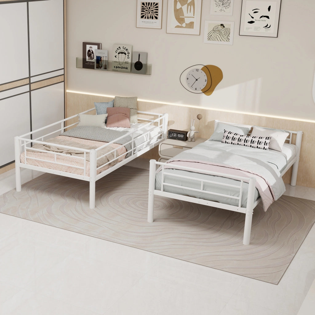 Letto a castello funzionale in ferro bianco 97x196 cm