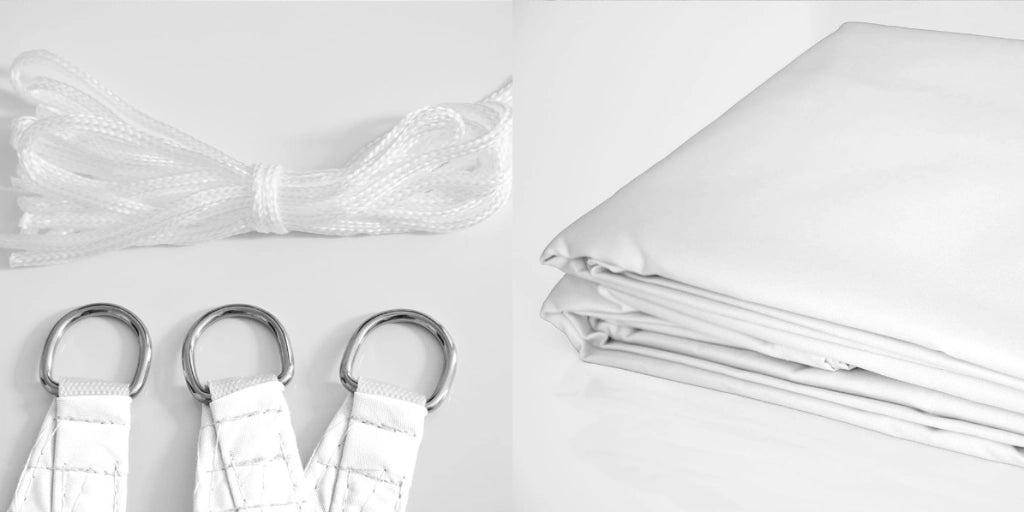 AIO FACTORY Vela Ombreggiante 3x2m in Nylon Impermeabile Bianco Ombra da Giardino