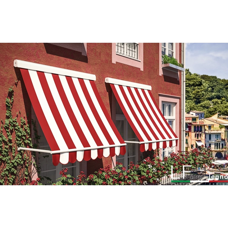 Tenda da Sole a Caduta Forzata Tempotest Parà, Bracci Sporgenza 160 cm, Largh. 2,4 Metri, Col. Bordò 73 - Ideale per Finestre e Vetrine