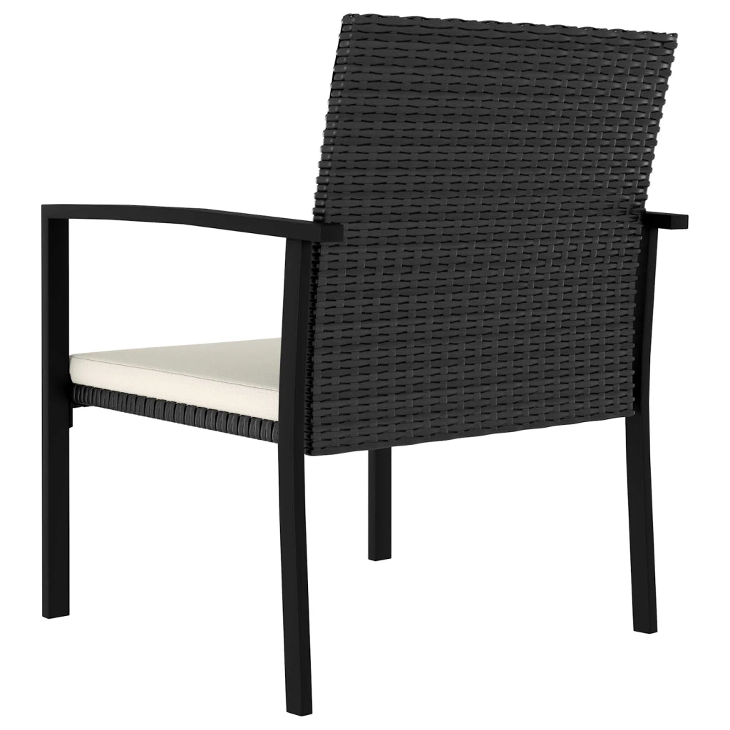 Set da Pranzo per Giardino 5 pcs Nero polyrattan 3065706