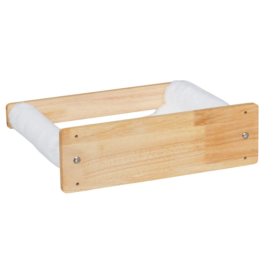 Amaca per gatti da parete comoda superficie di sdraio peluche 60 x 30 x 15 cm in legno beige 13_0016848