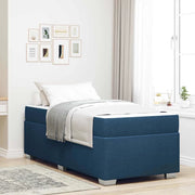 Struttura del letto con materasso Blu 90 x 200 cm Tessuto