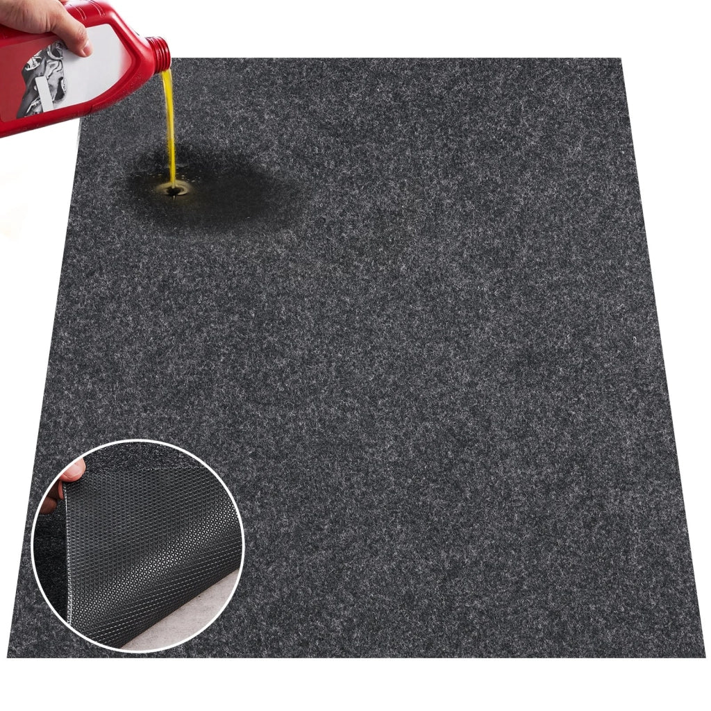 GM-01 Tappetino da Garage e Officina 914,4x1524x2,4 mm in Feltro e TPE Grigio-Nero Tappeto Protettivo Antiscivolo Impermeabile per Auto