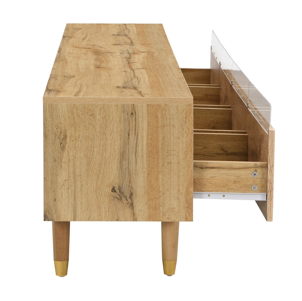 Mobile TV 178 cm in MDF effetto legno con 4 cassetti in MDF e acrilico; passacavi
