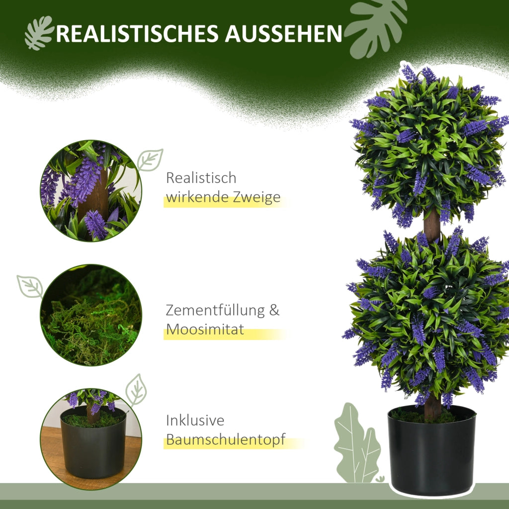 2er-Set Künstliche Pflanzen, UV-beständige Kunstpflanze im Blumentopf, 70 cm Zimmerpflanze für Wohnzimmer, Garten