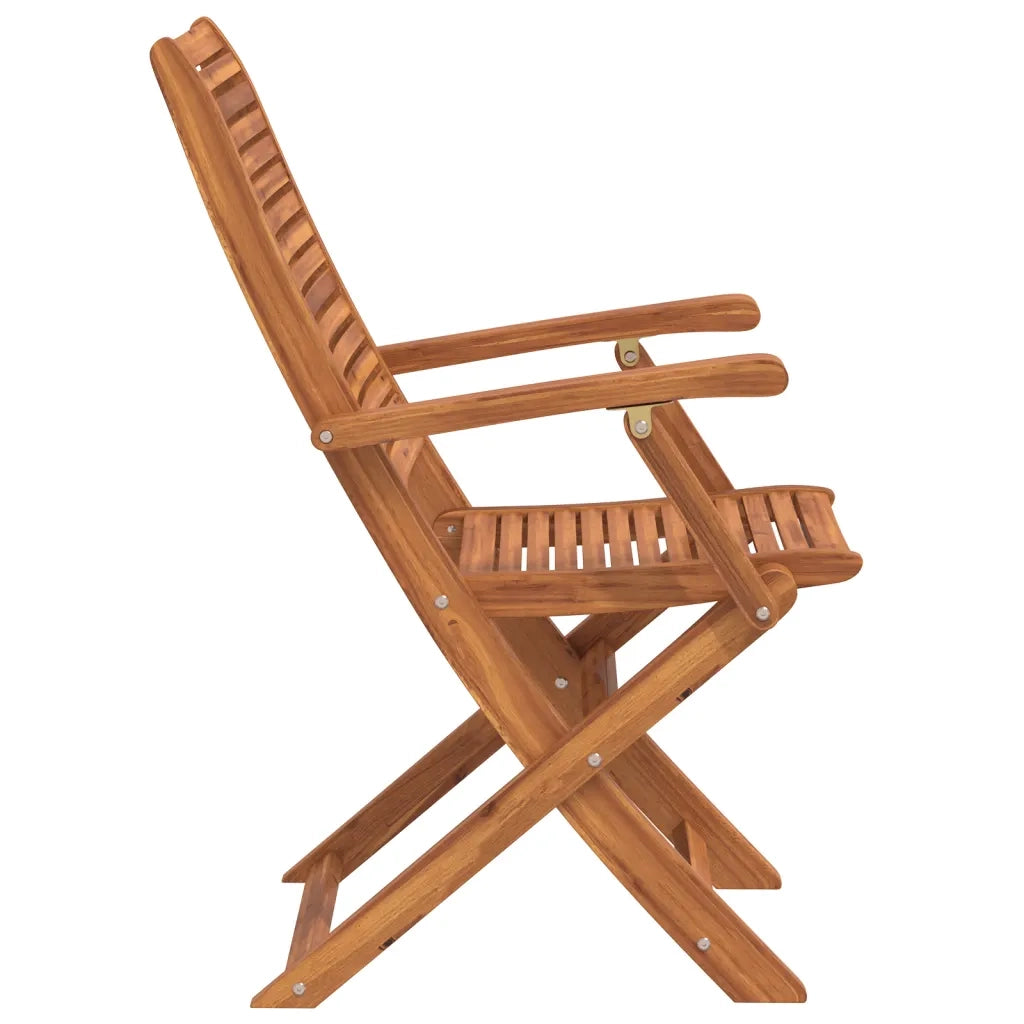 Sedie Pieghevoli con Braccioli 2pz Massello Acacia 367698