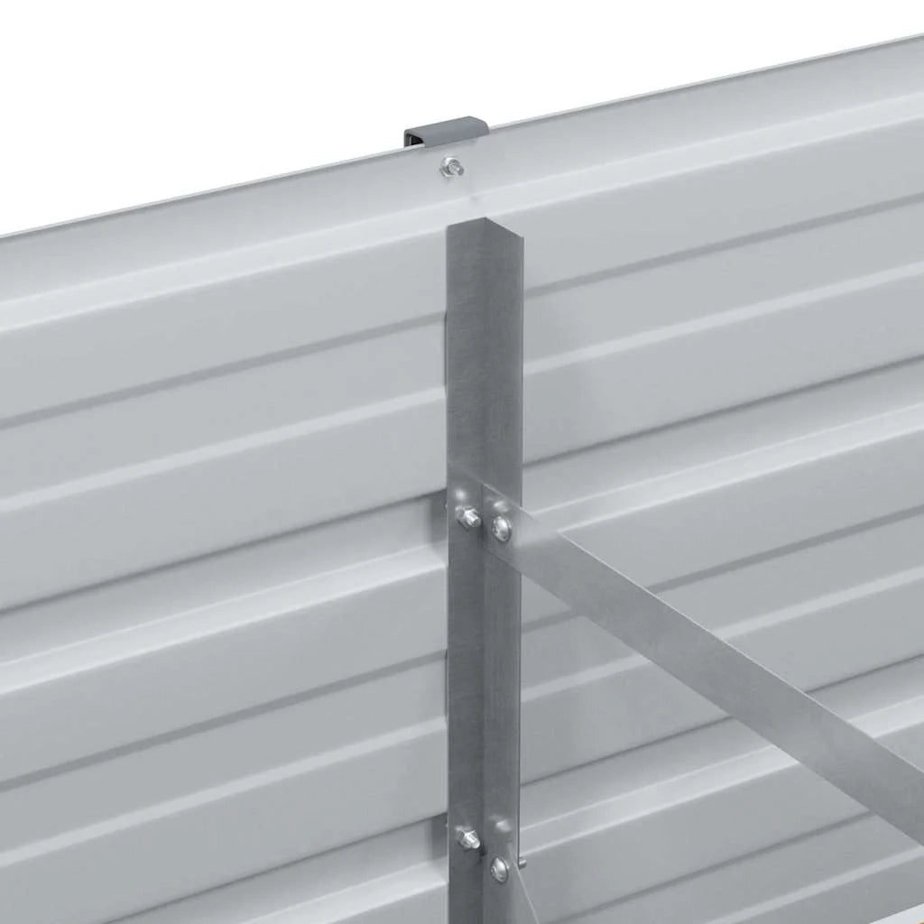 Fioriera rialzata industriale chic 240 x 40 x 77 cm resistente alle intemperie minimalista in acciaio galvanizzato marrone chiaro 02_0059017