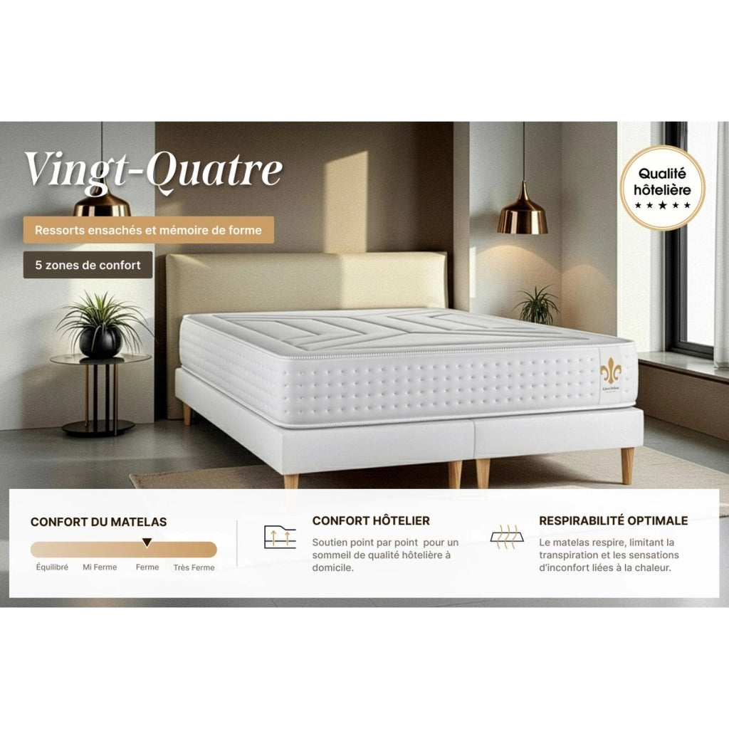 Set materasso e base 140x190 cm - Vingt-Quatre