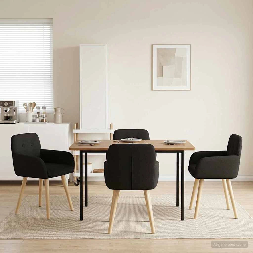 Sedie da pranzo 4 pz Bouclé Nero 59 x 56,5 x 85 cm 3428275