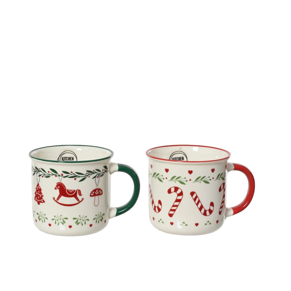 Mug in ceramica dec natalizie ass h8,5cm