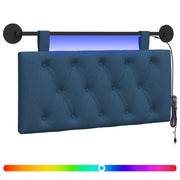 Testiera | Testata sospesa Con luce LED Blu Tessuto