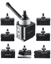 Set 8 Pezzi 250-200 Portautensili a Cambio Rapido per Tornio in Acciaio 45# Robusto per Lavorazione Metallo Oscillazione 254-381 mm
