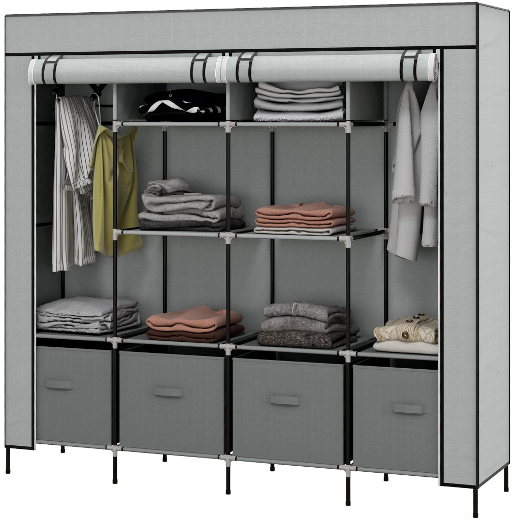 Armadio con 10 Ripiani e 4 Cassetti ¨C Minimal ¨C Grigio