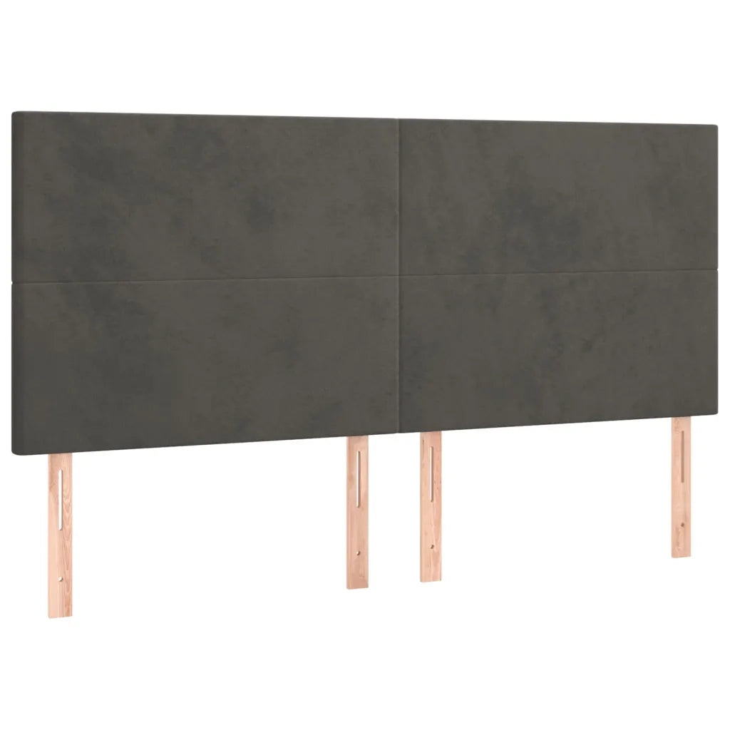 Testiera | Testata Grigio Scuro 180x5x118/128 cm Velluto
