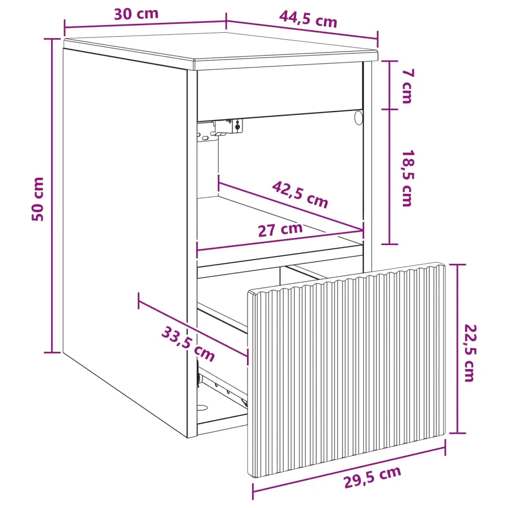Mobile da Bagno | Armadio da bagno Sonoma grigio 30 x 44,5 x 50 cm