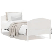 Letto senza Materasso-Struttura Letto Bianco 75x190 in Legno Massello di Pino 330866