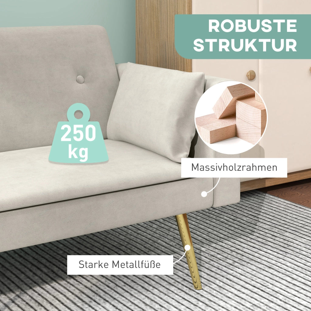 Divano letto 2 posti ¨C Minimal ¨C tessuto beige