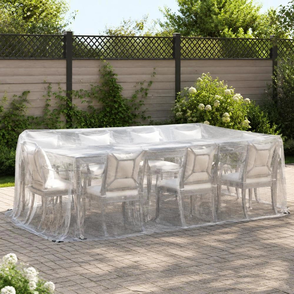 Telo trasparente con occhielli, 4x4 m, in PVC, compatto e resistente, ideale per coperture esterne, giardino e campeggio