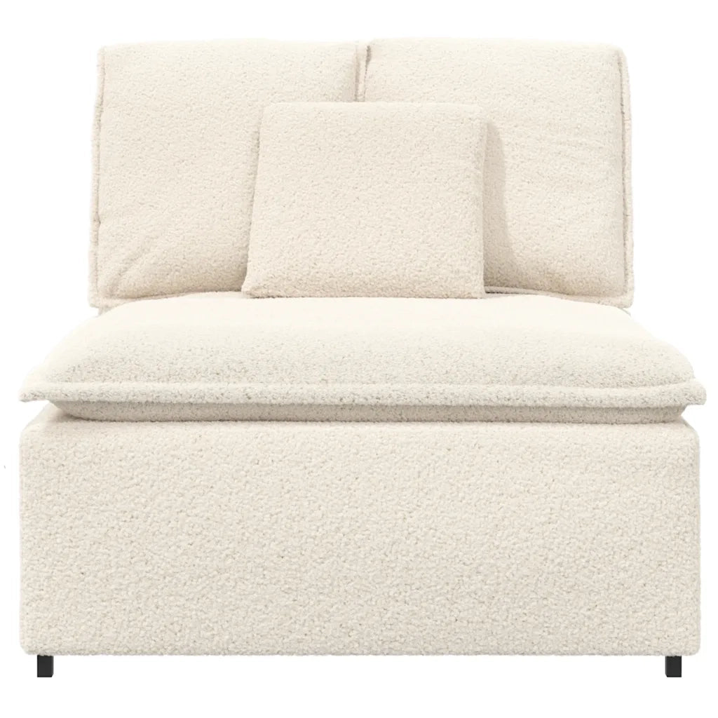 Modulo Centrale Divano Modulare con Cuscini Crema 100 cm 4104445