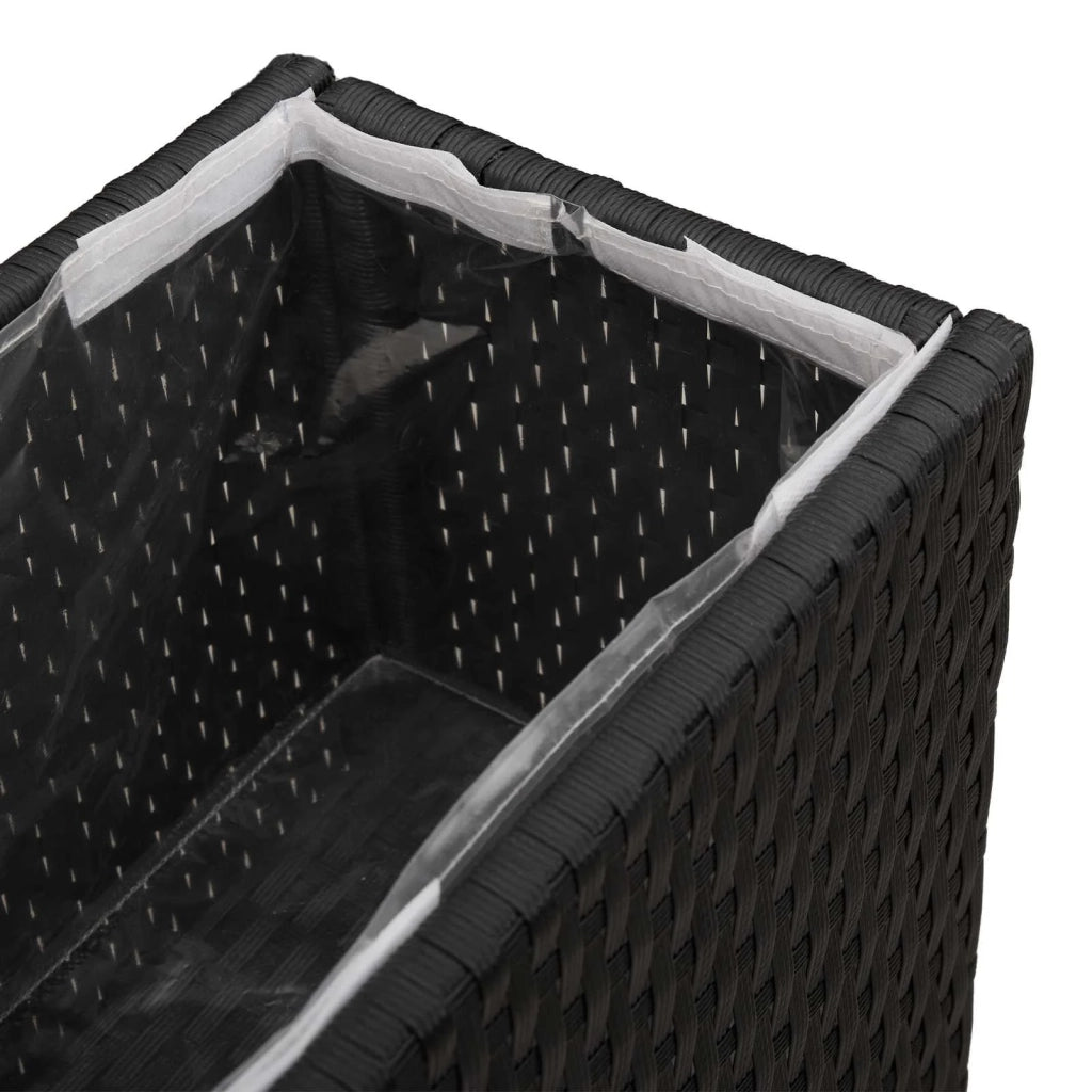 Vasetto alto Nero 55 x 22 x 70 cm polyrattan 42026873