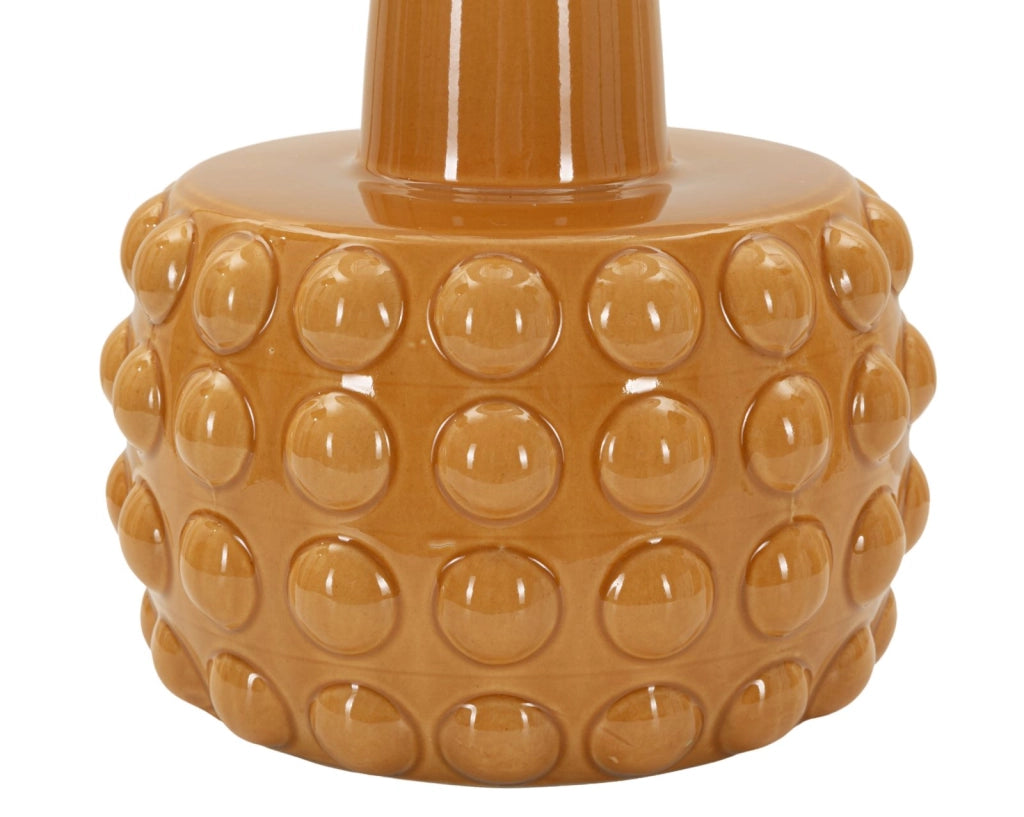 Lampada da Tavolo Gress Senape Ø30x51,5 cm in Ceramica e Ferro e Tessuto Senape e Bianco