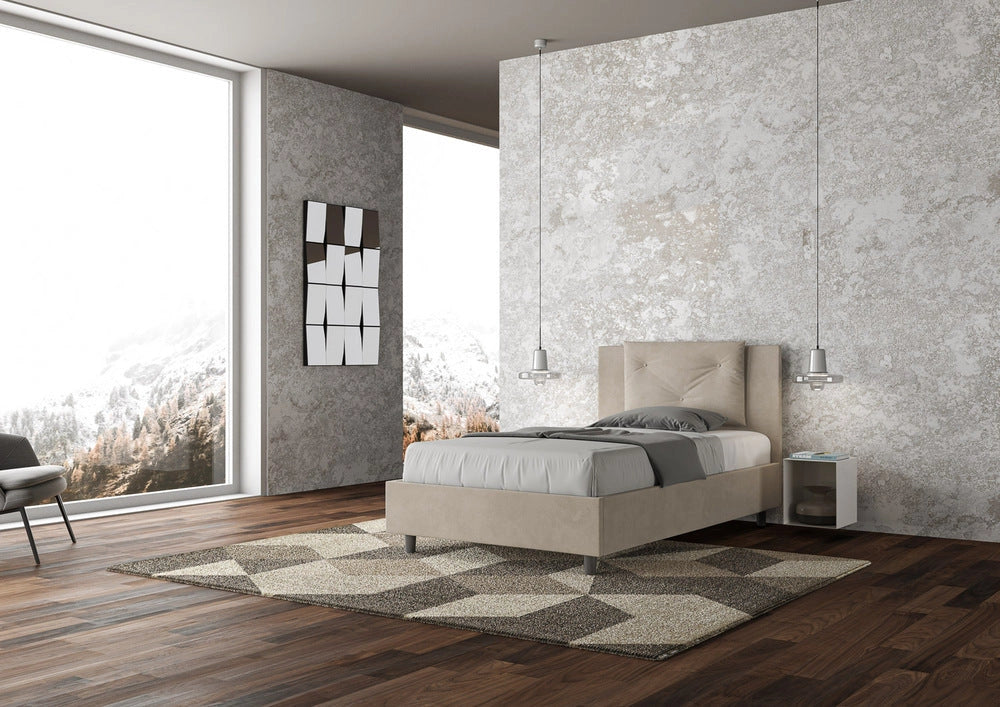 Letto Singolo 100x190 cm con Rete Appia Sabbia