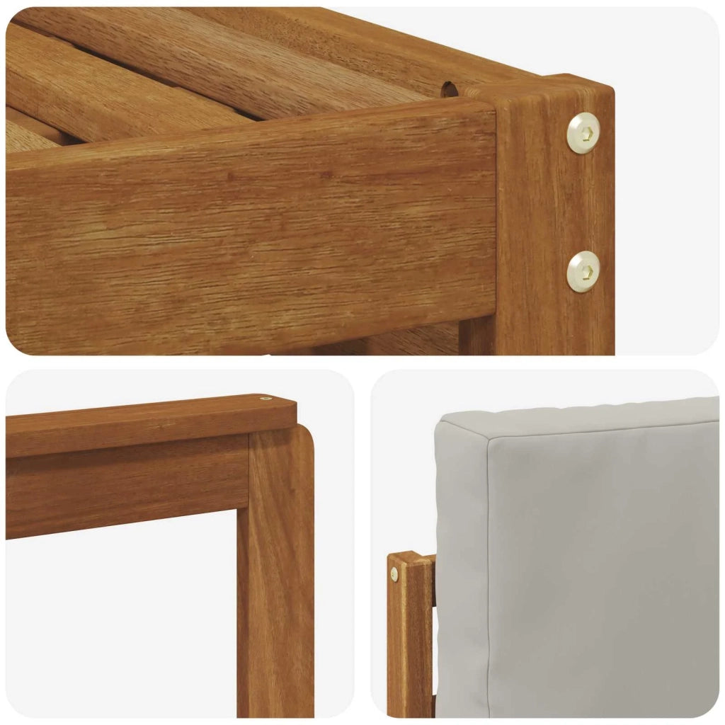 Set di divani da esterno 9 pz Naturale e Grigio Chiaro 3374556