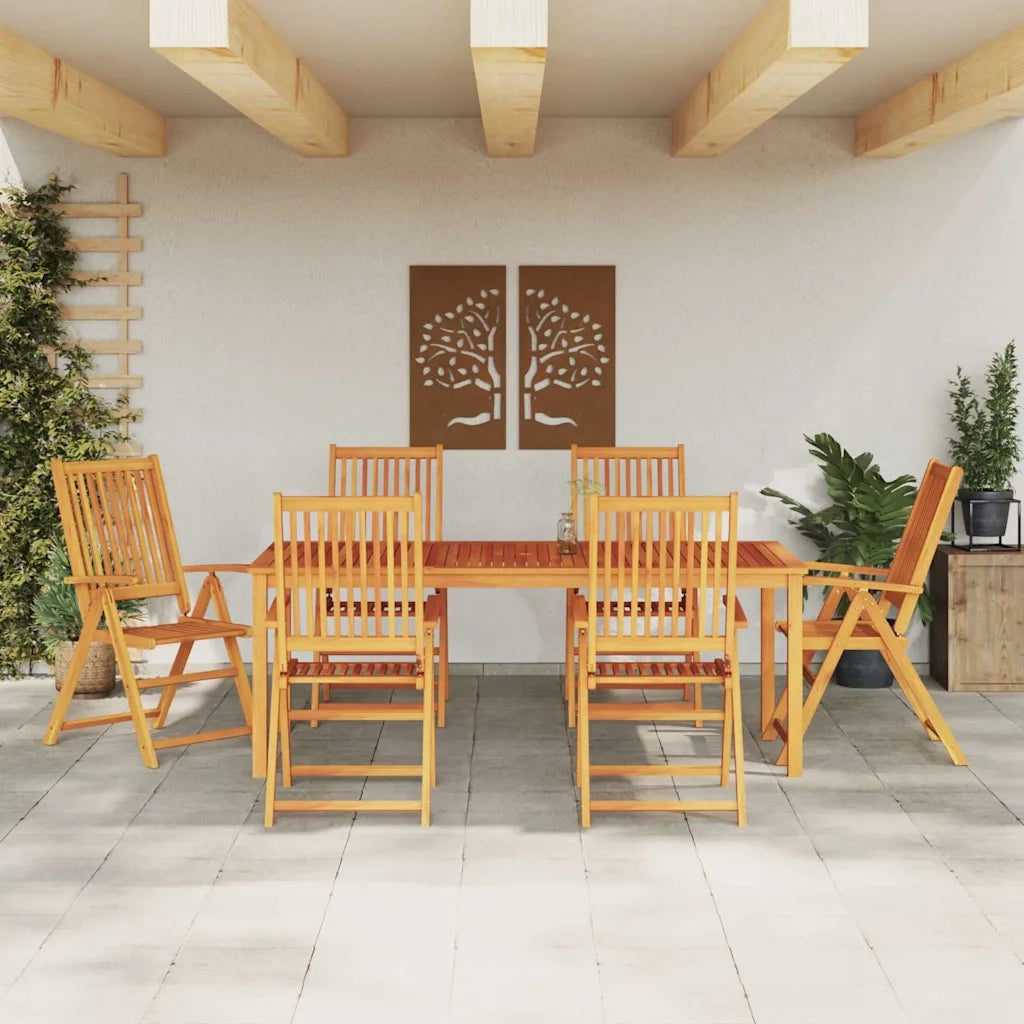 Set da Pranzo per Giardino 7 pcs Marrone