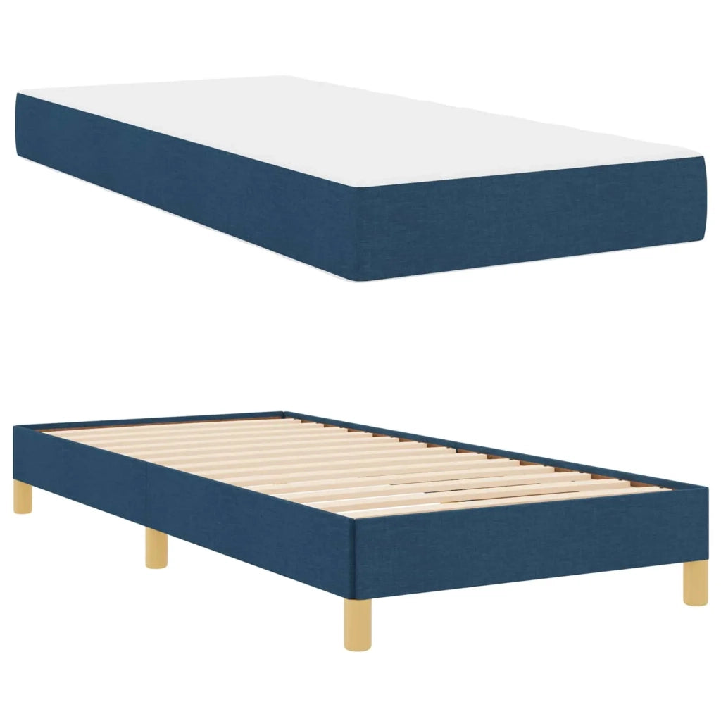 Letto a molle con materasso Blu 80 x 200 cm Tessuto