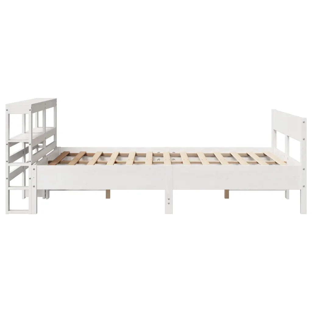 Letto senza Materasso-Struttura Letto Bianco 120x200 cm Legno Massello di Pino 881483