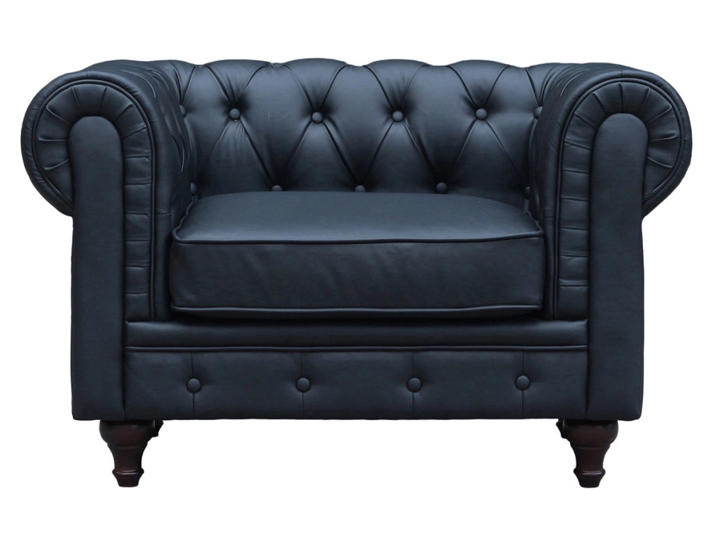Poltrona Chesterfield "Aliza"- 111 x 82 x 70 cm - Nero