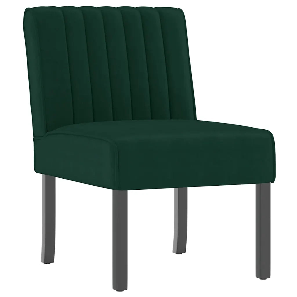 Fauteuil sans accoudoirs vert foncé velours