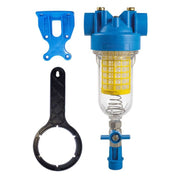FILTRO AUTOPULENTE COMPATTO A SINGOLO STADIO PER ACQUA MODELLO HYDRA MINI PM RLH 50MCR OT - ATT. OTTONE IN/OUT 3/4-CARTUCCIA 50MCR -PORTATA 4000L/H  - ATL