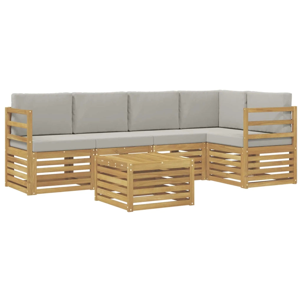 Set di divani da esterno 6 pcs Bianco e Grigio Chiaro 3391856